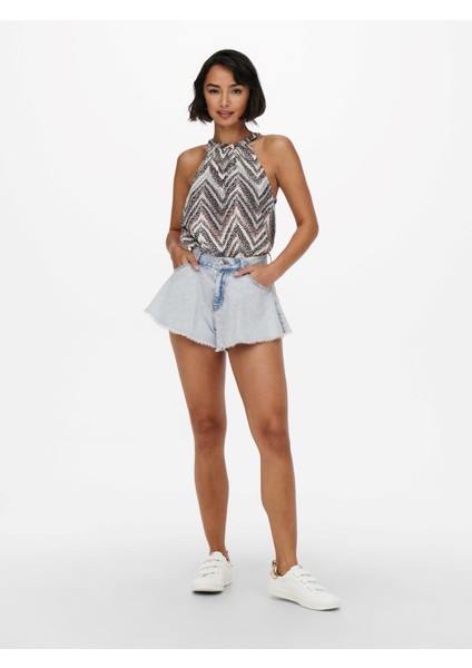 Onlchıara Wave Raw Bayan Kot Shorts Açık Mavi