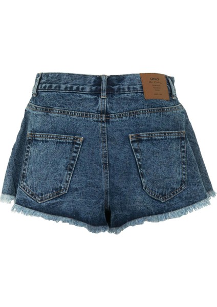 Onlchıara Wave Raw Bayan Kot Shorts Mavi