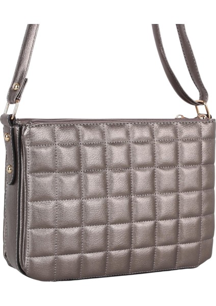 1073 Kurşun Bayan Çapraz 3 Gözlü Omuz Çantası modelleri