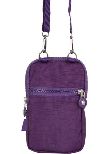 Klinkır Kumaş Telefonluklu Çanta Mor indirimleri