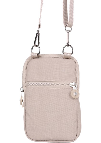 Klinkır Kumaş Telefonluklu Çanta Bej modelleri