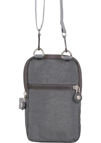 Klinkır Kumaş Telefonluklu Çanta Gri modelleri