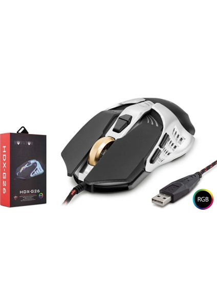 Novator HDXG26 Mouse Kablolu Oyun USB Rgb Max 6400 Dpı