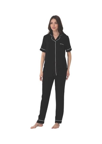 8069 Kısa Kol Önden Düğmeli Kadın Pijama Takım
