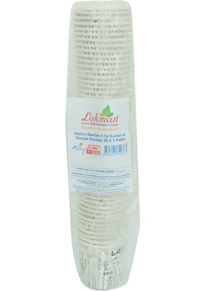 Karton Bardak 4 Oz Kullan At Çay Kahve Sıcak Kağıt Otomat Bardağı 50 Li 1 Paket