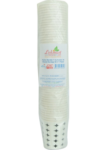 Karton Bardak 7 Oz Kullan At Çay Kahve Sıcak Kağıt Otomat Bardağı 50 Li 1 Paket