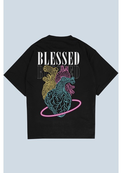 Blessed Siyah Oversize T-Shirt