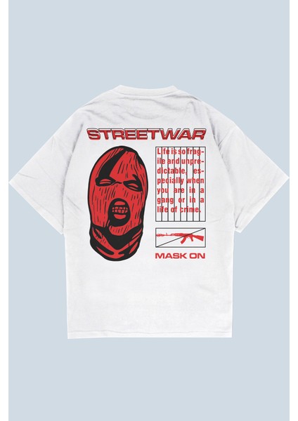 Streetwar Beyaz Oversize T-Shirt