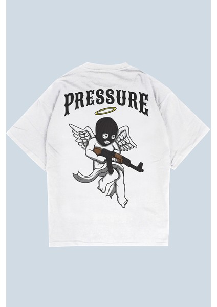 Pressure Beyaz Oversize T-Shirt