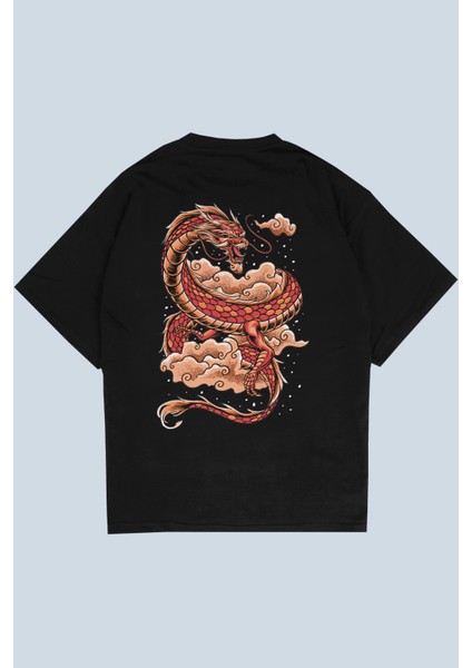 Dragon V2 Siyah Oversize T-Shirt