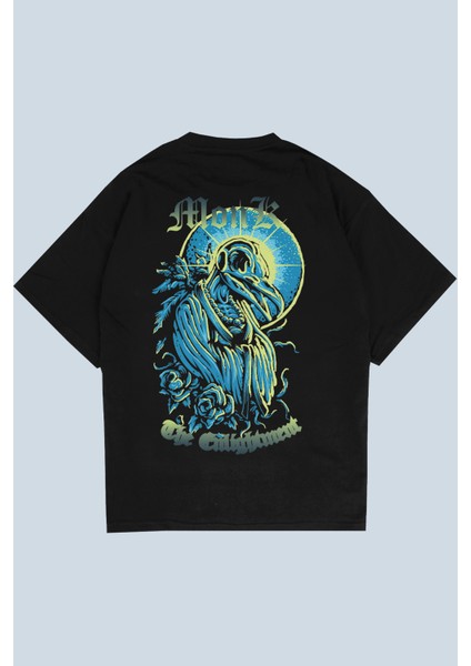 Monk Siyah Oversize T-Shirt