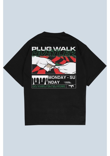 Hustler Siyah Oversize T-Shirt