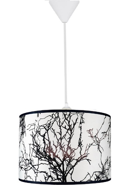 Silindir Kumaş Avize Sarkıt-Beyaz Ağaç