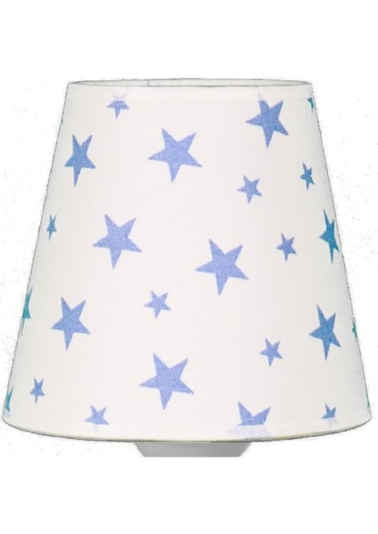 Çocuk Odası Konik Kumaş Abajur-Beyaz Yıldız fiyatları