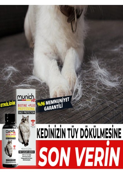 Kedi Biotine +Plus Kedi Sağlığı Damlası 100 ml Kedi Tüy Dökülmesi Karşıtı