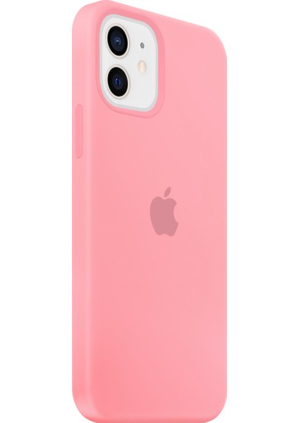 Apple iPhone 12 Lansman Kılıf Silikon Açık Pembe