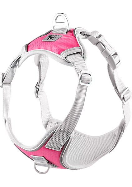 Yumuşak Yastıklı Köpek Yelek Koşum Yansıtıcı Güvenlik Kayışı, Boyut: L - Pembe (Yurt Dışından)