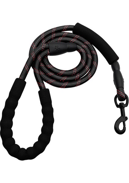 006 # Köpek Tasma Uzun Kurşun Eğitim Izleme Hattı Rahat Kolu Ağır Köpek Yavrusu Halatı - Siyah (Yurt Dışından)