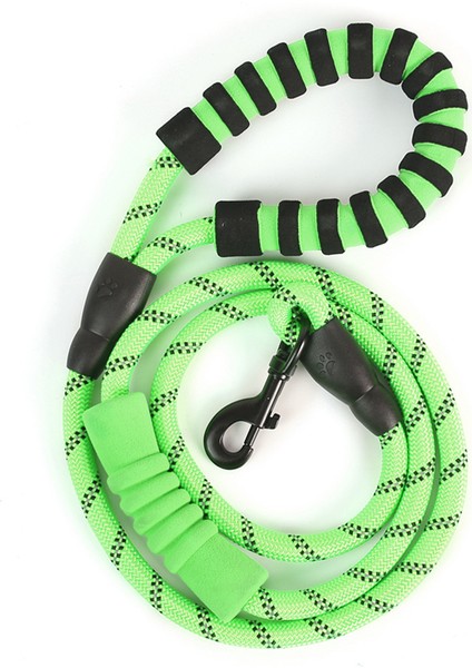 Yansıtıcı Naylon Köpek Pet Yastıklı Saplı Yuvarlak Çekiş Tasma Kayışı - Yeşil (Yurt Dışından)