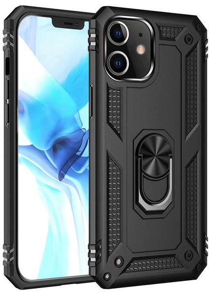 Apple iPhone 12 Mini Kılıf Panzer Ring Tam Koruma Arka Kapak