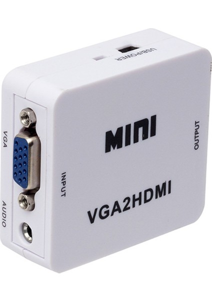PM-18698 VGA To HDMI Ses Çıkışlı Mini Model Dönüştürücü