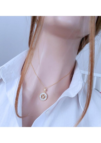 Öze Dönüş V Harfi Kolye _14K Altın Kapl. fiyatları