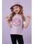 Pamuklu Baskılı Bisiklet Yaka T Shirt Kız Çocuk T Shirt 6211038 1