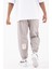 Oversize Basic Bel Paça Lastikli 3 Cepli Jogger Eşofman Altı Ice Gri 1