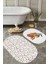 Renkli Geometrik Motifli 2'li Oval Kaymaz Tabanlı Banyo Paspas Takımı & Mutfak Paspas Seti 3