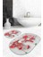 Love Tasarımlı Yılbaşı Temalı Özel Tasarım 2'li Elips Kaymaz Tabanlı Banyo & Mutfak Paspas Takımı 3