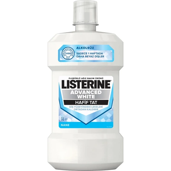 Listerine Advanced White Ağız Suyu Hafif Tat 1000 ml