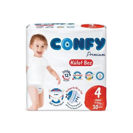 Confy Premium Külot Bebek Bezi 4 Maxi Ekonomik 30'lu