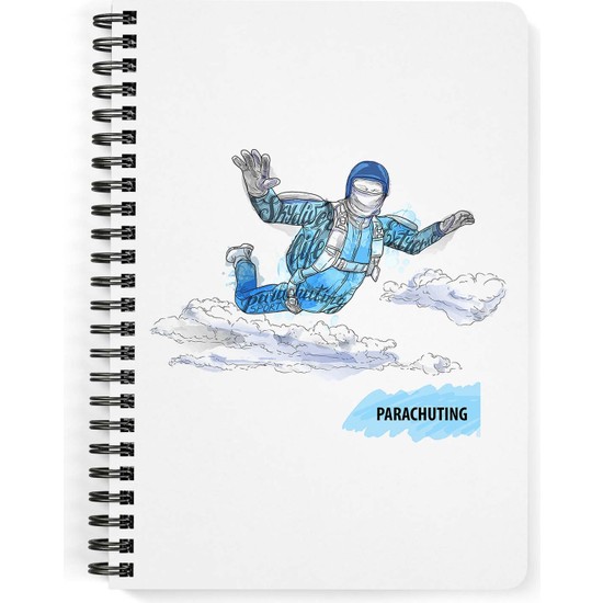 Paraşüt Baskılı Ahşap Kapaklı Defter 15X20 cm DFT2112 Fiyatı