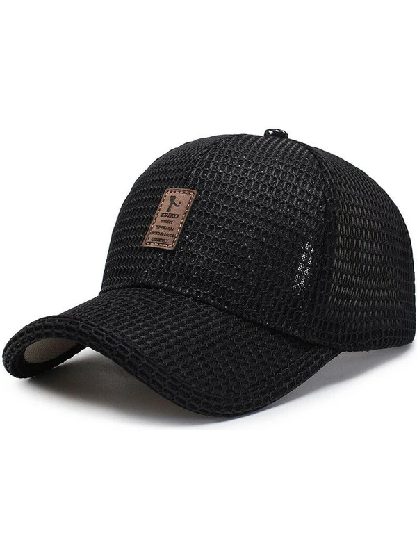 Luxuitems Unisex Yazlık Örgü Şapka - Siyah (Yurt Dışından)