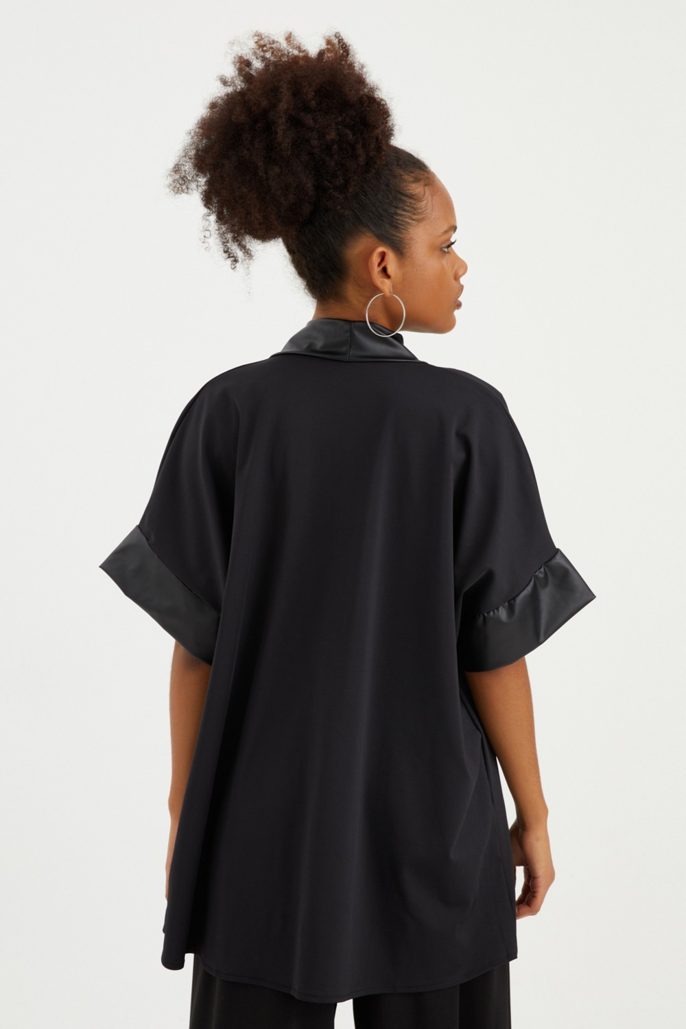 Quincey Deri Detay Scuba Kimono görsel 5