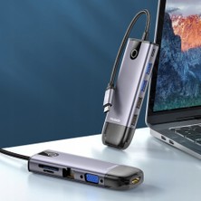 Mcdodo Hu-7420 10İn1 Type-C Gigabit Lan+Hdmı+Macbook+Vga Çevirici Çoklayıcı Adaptör-Gri