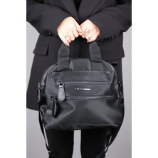 Luvi 869 Siyah Saten Kadın Günlük Çanta