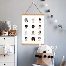 Piksel Grafik Duygular Ipli Askılı Kanvas Poster