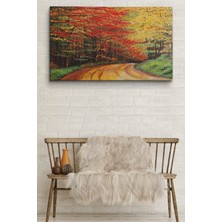 Dünyatablo Orman Yolu Yağlıboya Görünüm Dekoratif Kanvas Duvar Tablosu