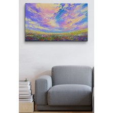 Dünyatablo Renkli Bulutlar Yağlıboya Görünüm Dekoratif Kanvas Duvar Tablosu