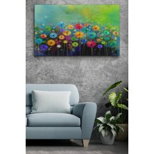 Dünyatablo Soyut Çiçekler Suluboya Görünüm Dekoratif Kanvas Duvar Tablosu