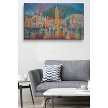 Dünyatablo Yağmurlu Bir Akşam Yağlıboya Görünüm Dekoratif Kanvas Duvar Tablosu