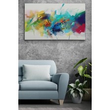 Dünyatablo Soyut Fırça Darbeleri Ile Yağlıboya Görünüm Dekoratif Kanvas Duvar Tablosu