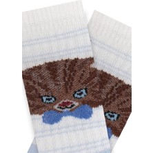 Semoor 3 Lü Kedi Desenli Erkek Bebek Patik Çorap