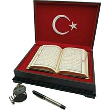 Kuranı Kerim Bayraklı Kutulu Kalem ve Köstekli Saat - Ahmet Hüsrev Altınbaşak (Ciltli)
