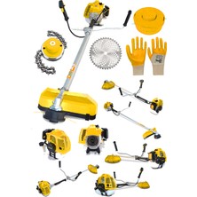 Steiner Alman S-9100 Yan Tipi Benzinli Motorlu Çalı Çim Ot Biçme Tırpanı Makinesi + Canavar Başlık