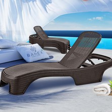 Bahex Brezza Royal Rattan Şezlong 4 Adet 2536 Lüx Havuz & Plaj Şezlongu 3 Kademeli Katlanır