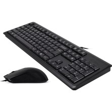 Moraksesuar A4 Tech Klavye Mouse Seti Kablolu Q USB KR-9276 Siyah