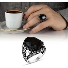 Takılingo 925 Ayar Gümüş Mikro Taşlı Çapa Motifli Zirkon Erkek Yüzük