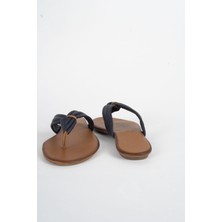 Mushoes Lacivert Hakiki Deri Parmak Arası Terlik 120-22